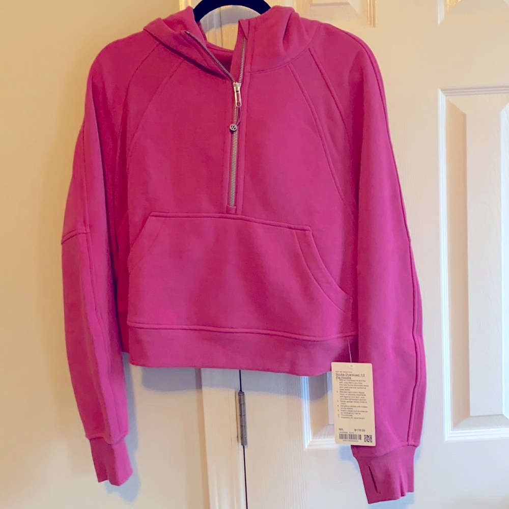 NWT LULULEMON SCUBA OVERSIZED HALF-ZIP 💫 PINK LYCHEE M/L